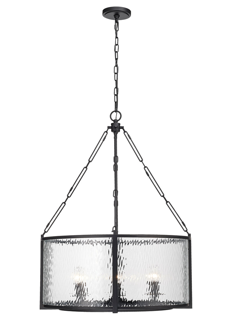 Barrington 6 Light 26" Pendant in Matte Black
