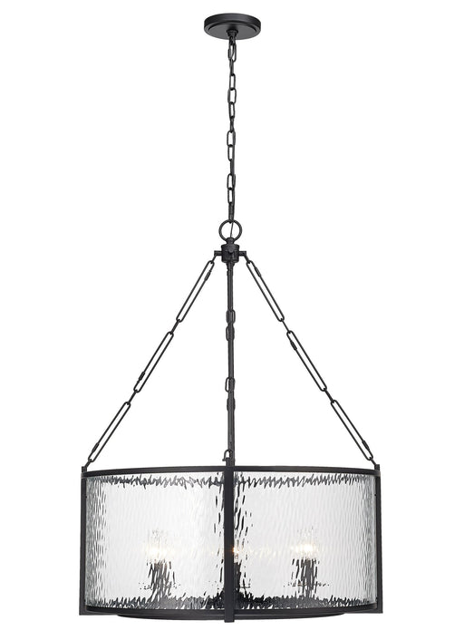 Barrington 6 Light 26" Pendant in Matte Black