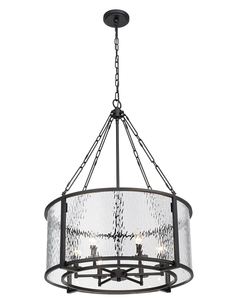 Barrington 6 Light 26" Pendant in Matte Black