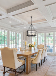 Barrington 6 Light 26" Pendant in Matte Black in a room setting