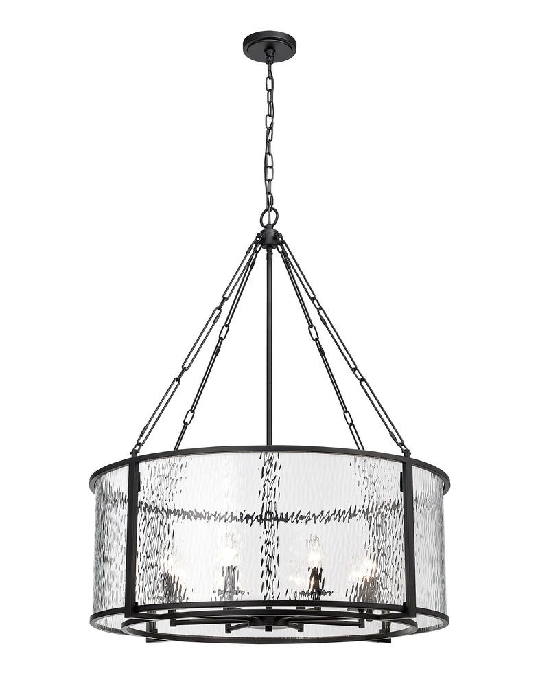 Barrington 8 Light 32" Pendant in Matte Black