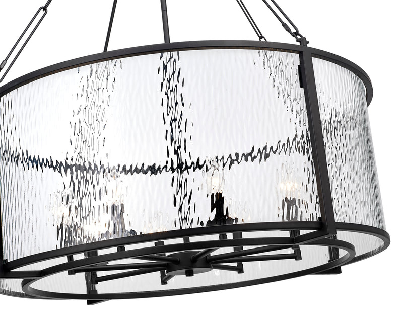 Barrington 8 Light 32" Pendant in Matte Black