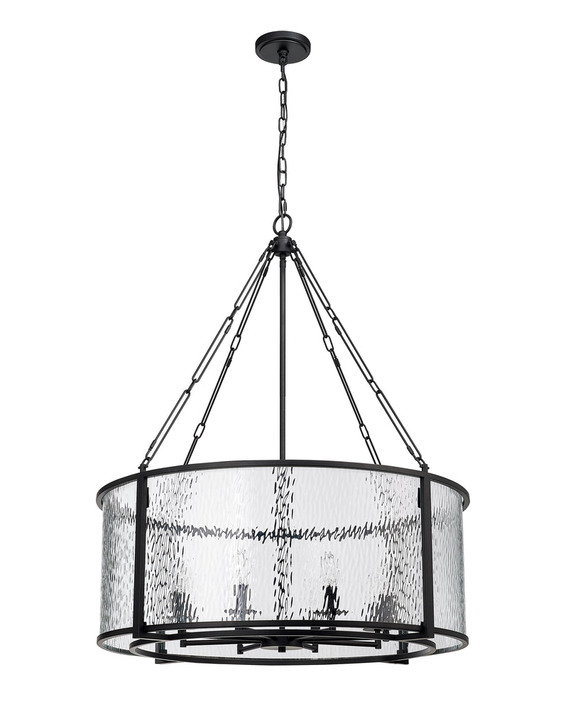Barrington 8 Light 32" Pendant in Matte Black