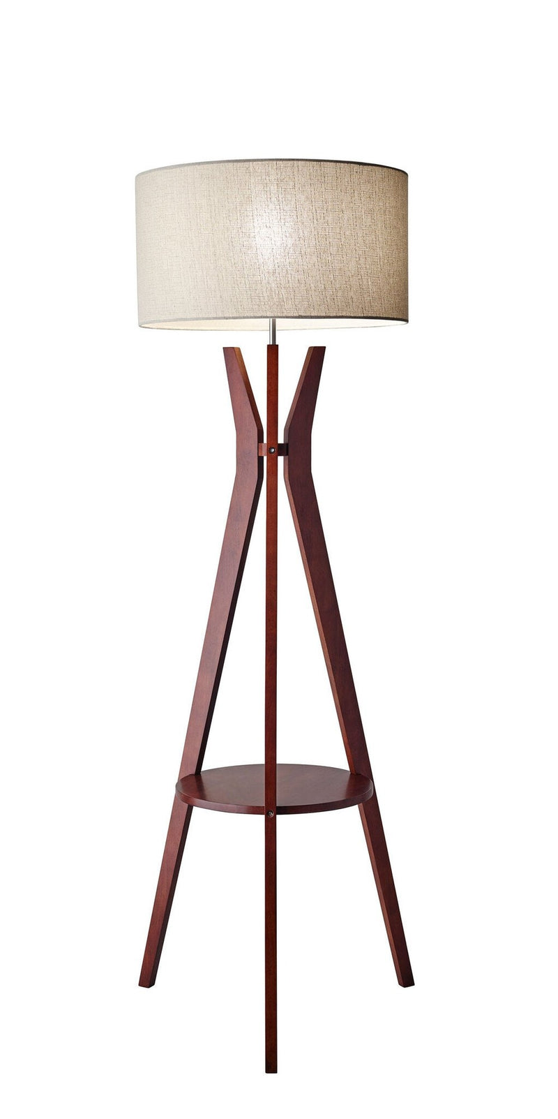 Bedford Shelf Floor Lamp in Solid Walnut Wood