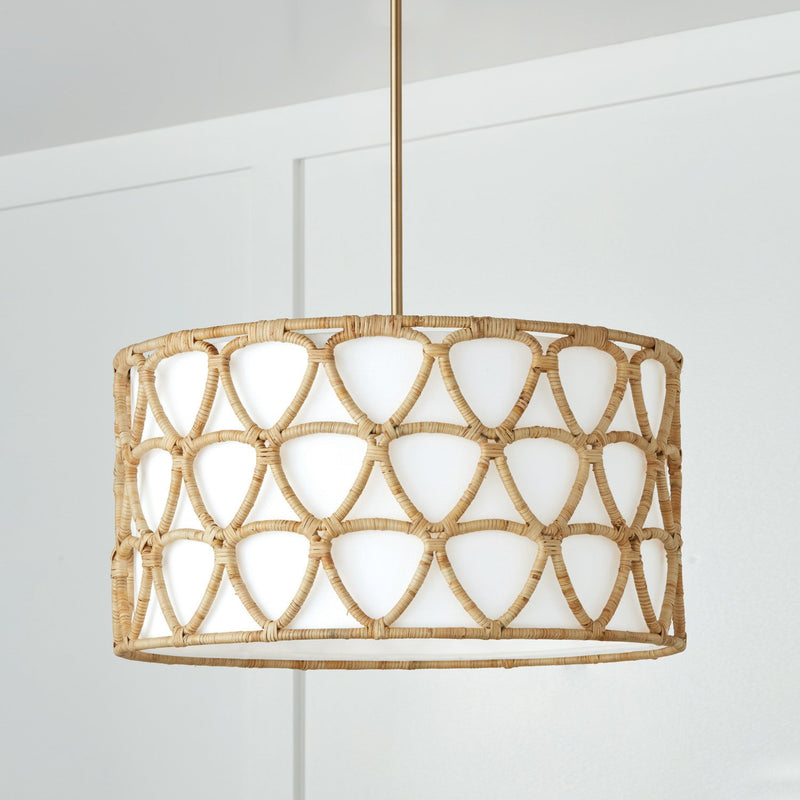 Tulum 4-Light 25" Pendant in Matte Brass