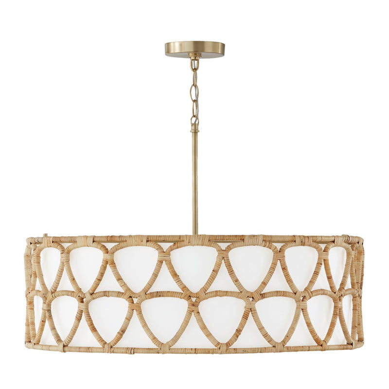 Tulum 4-Light 28" Pendant in Matte Brass