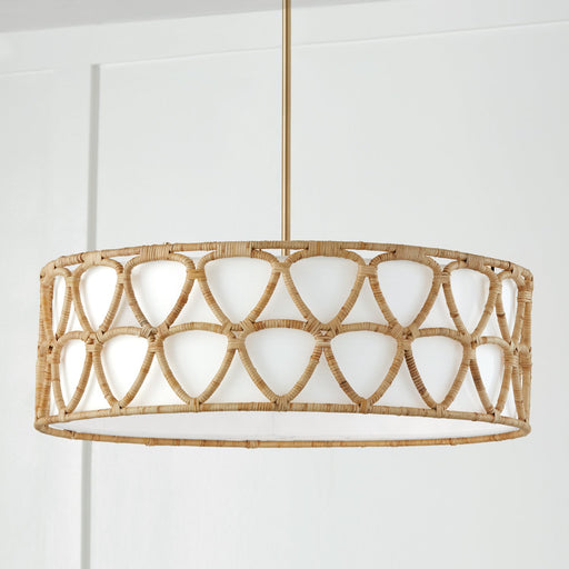 Tulum 4-Light 28" Pendant in Matte Brass