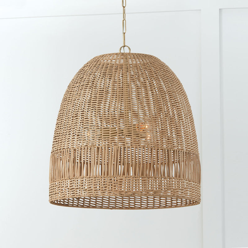 Naomi 3-Light Pendant in Matte Brass