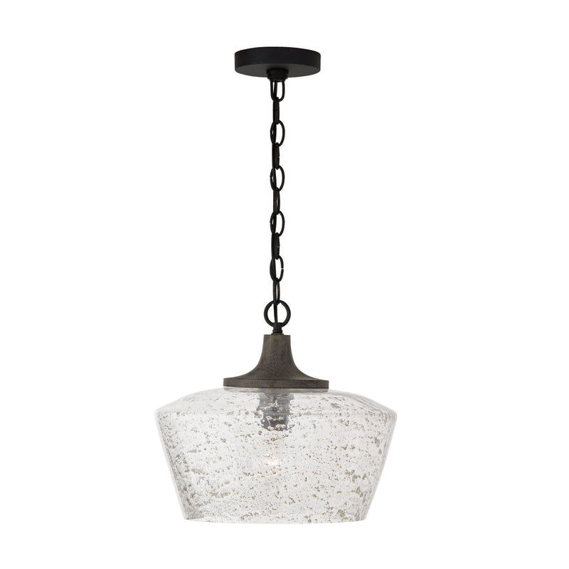 Clive Pendant in Carbon Grey and Black Iron