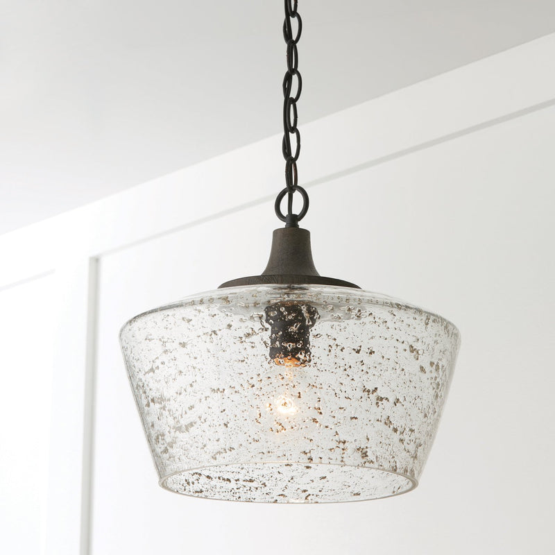 Clive Pendant in Carbon Grey and Black Iron