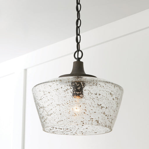 Clive Pendant in Carbon Grey and Black Iron