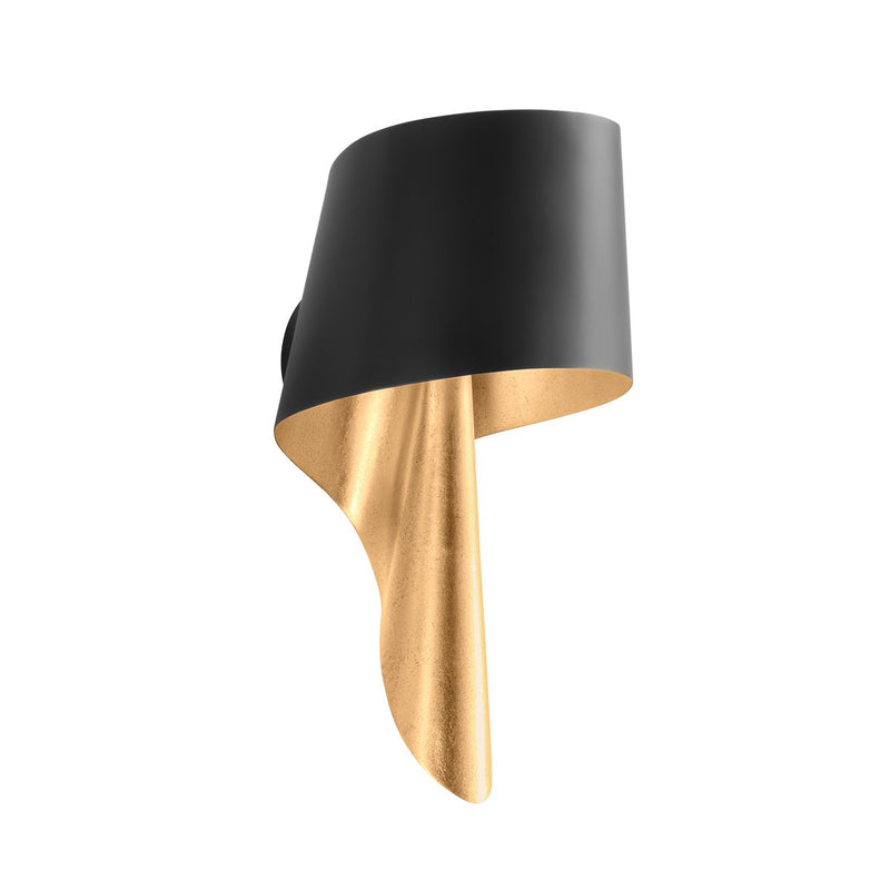 Lucia Wall Sconce in Vintage Gold Leaf / Soft Black