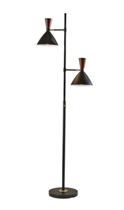 Arlo 2-Light Tree Floor Lamp in Black