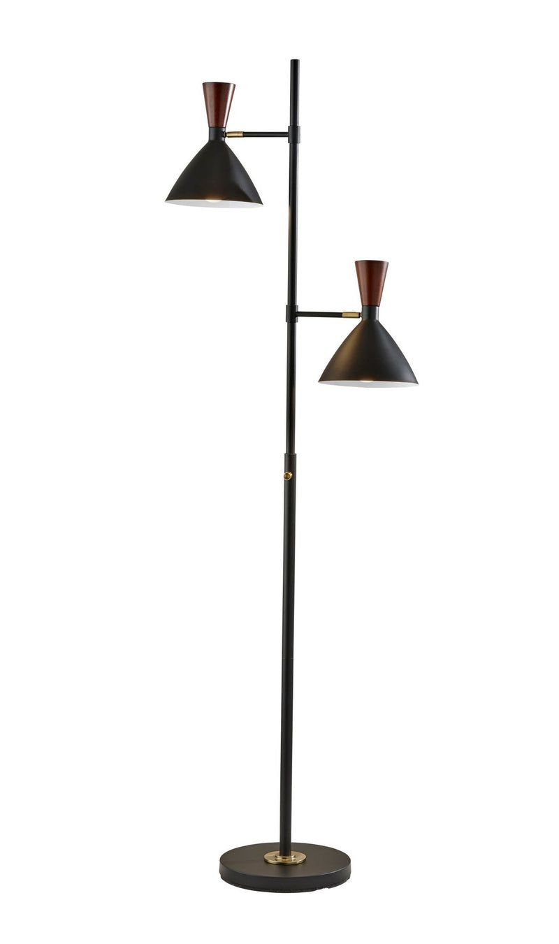 Arlo 2-Light Tree Floor Lamp in Black