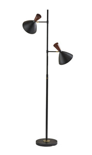 Arlo 2-Light Tree Floor Lamp in Black