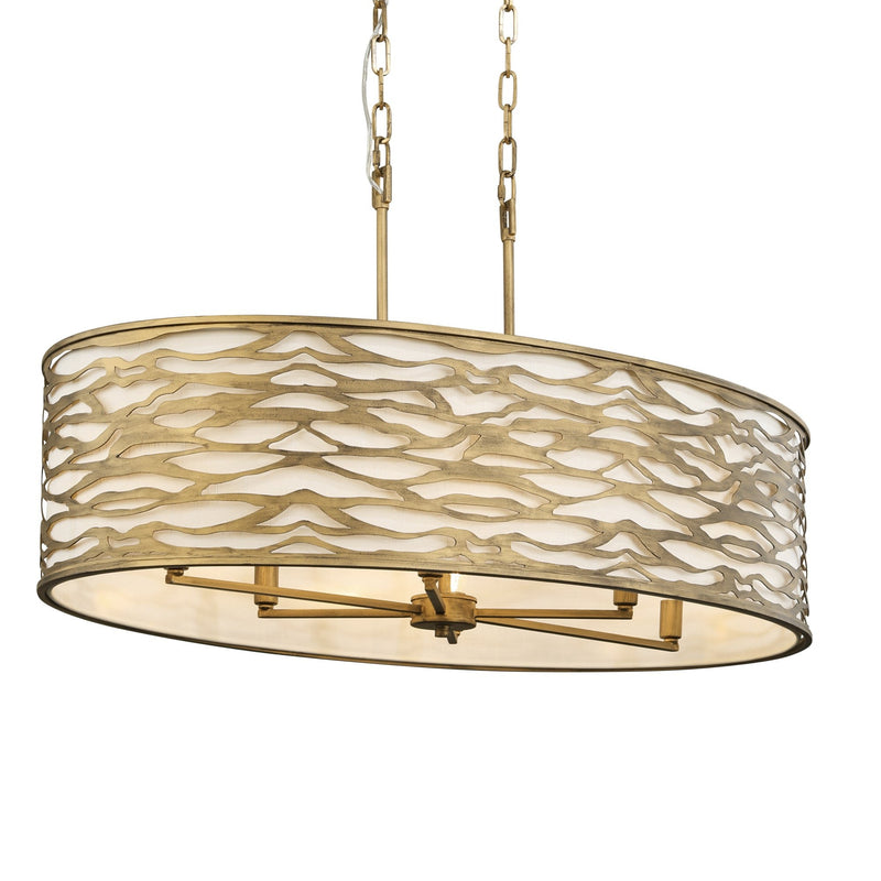 Kato 6-Light 36" Oval Pendant in Havana Gold