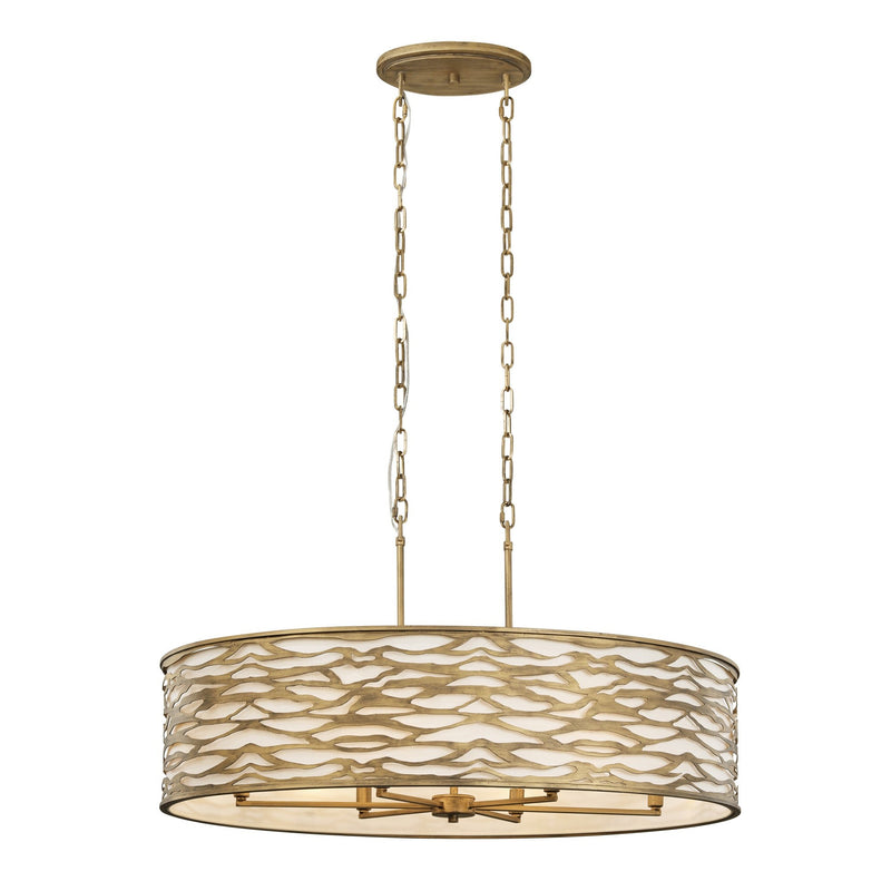Kato 6-Light 36" Oval Pendant in Havana Gold