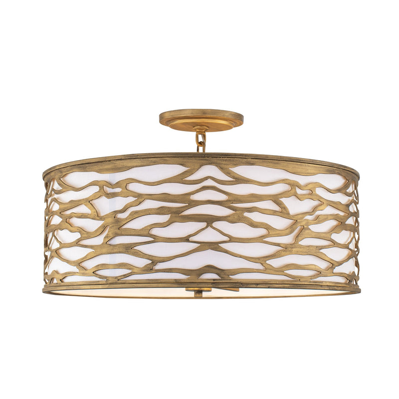 Kato 5-Light 24" Convertible Pendant / Semi-Flush in Havana Gold