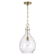 Brentwood Water Glass Pendant in Aged Brass
