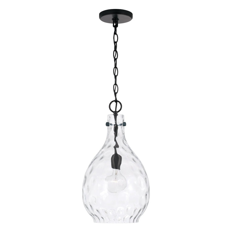 Brentwood Water Glass Pendant in Matte Black