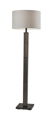Kona Floor Lamp in Mdf W. Black Washed Wood Pvc Veneer & Black