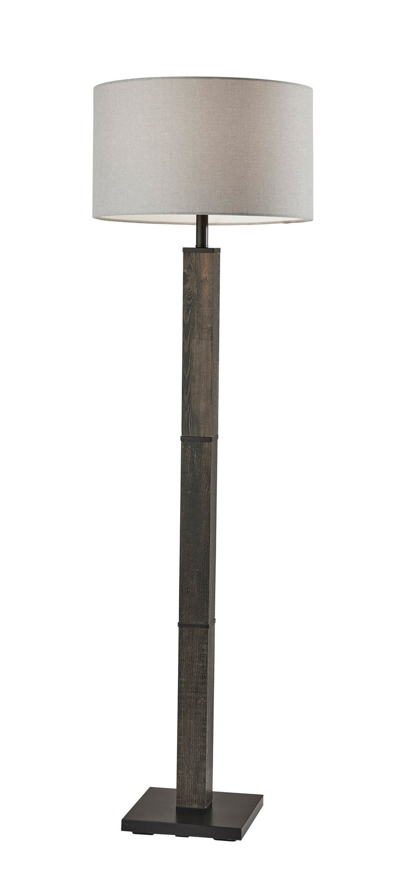 Kona Floor Lamp in Mdf W. Black Washed Wood Pvc Veneer & Black
