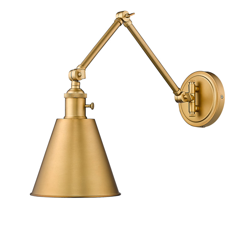 Gayson 1 Light 7.5" Wall Sconce in Rubbed Brass