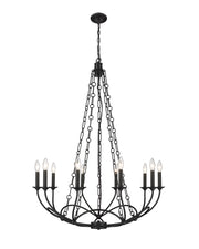 Arabella 10 Light 33" Chandelier in Matte Black