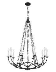 Arabella 10 Light 33" Chandelier in Matte Black