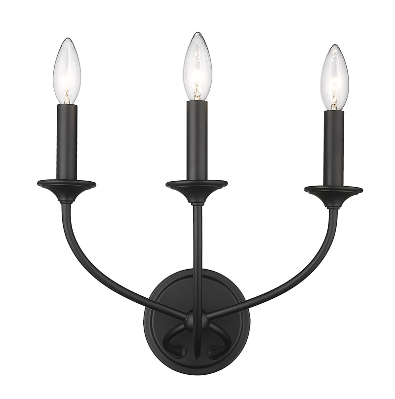 Arabella 3 Light 14" Wall Sconce in Matte Black