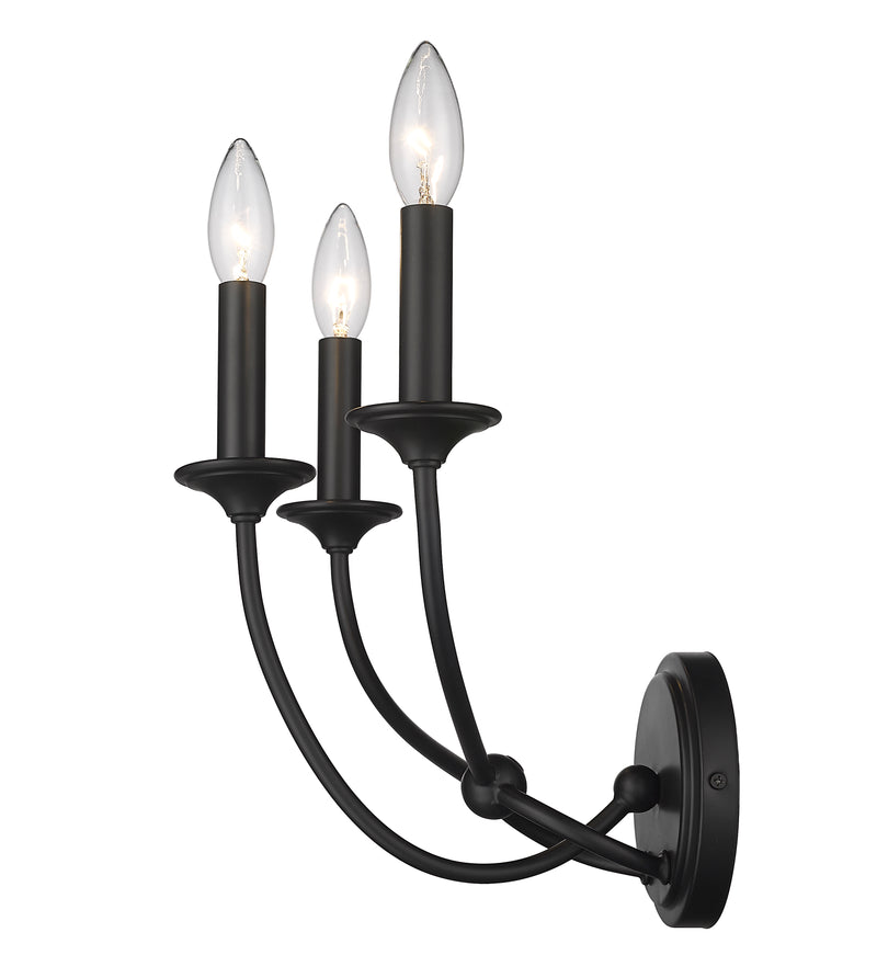 Arabella 3 Light 14" Wall Sconce in Matte Black