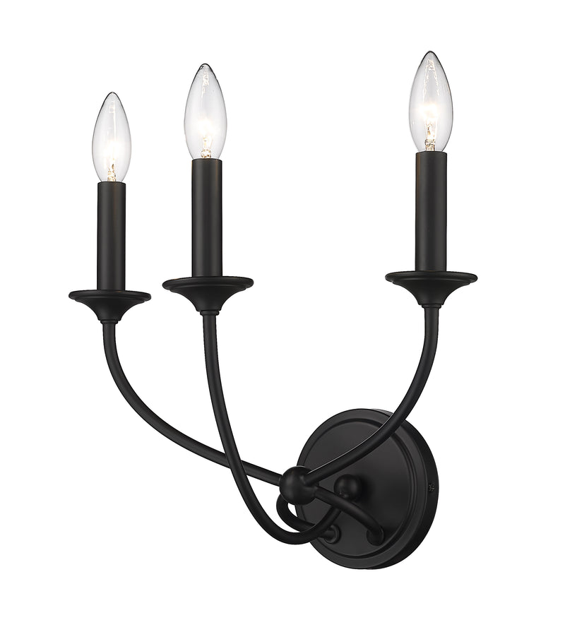 Arabella 3 Light 14" Wall Sconce in Matte Black