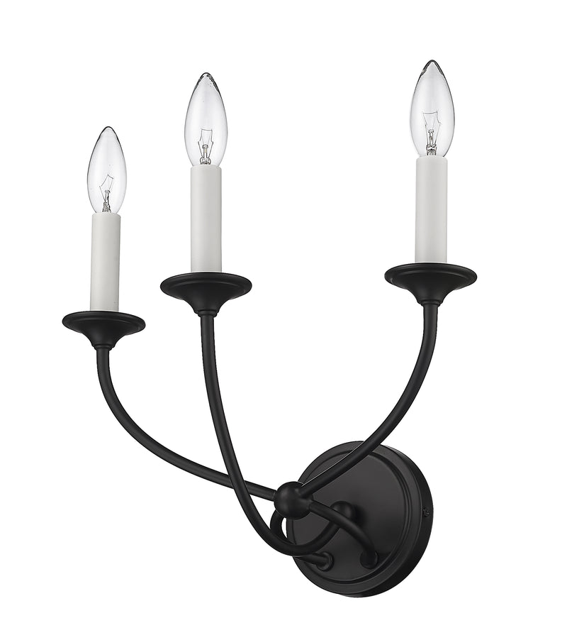 Arabella 3 Light 14" Wall Sconce in Matte Black