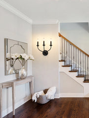 Arabella 3 Light 14" Wall Sconce in Matte Black in a room setting