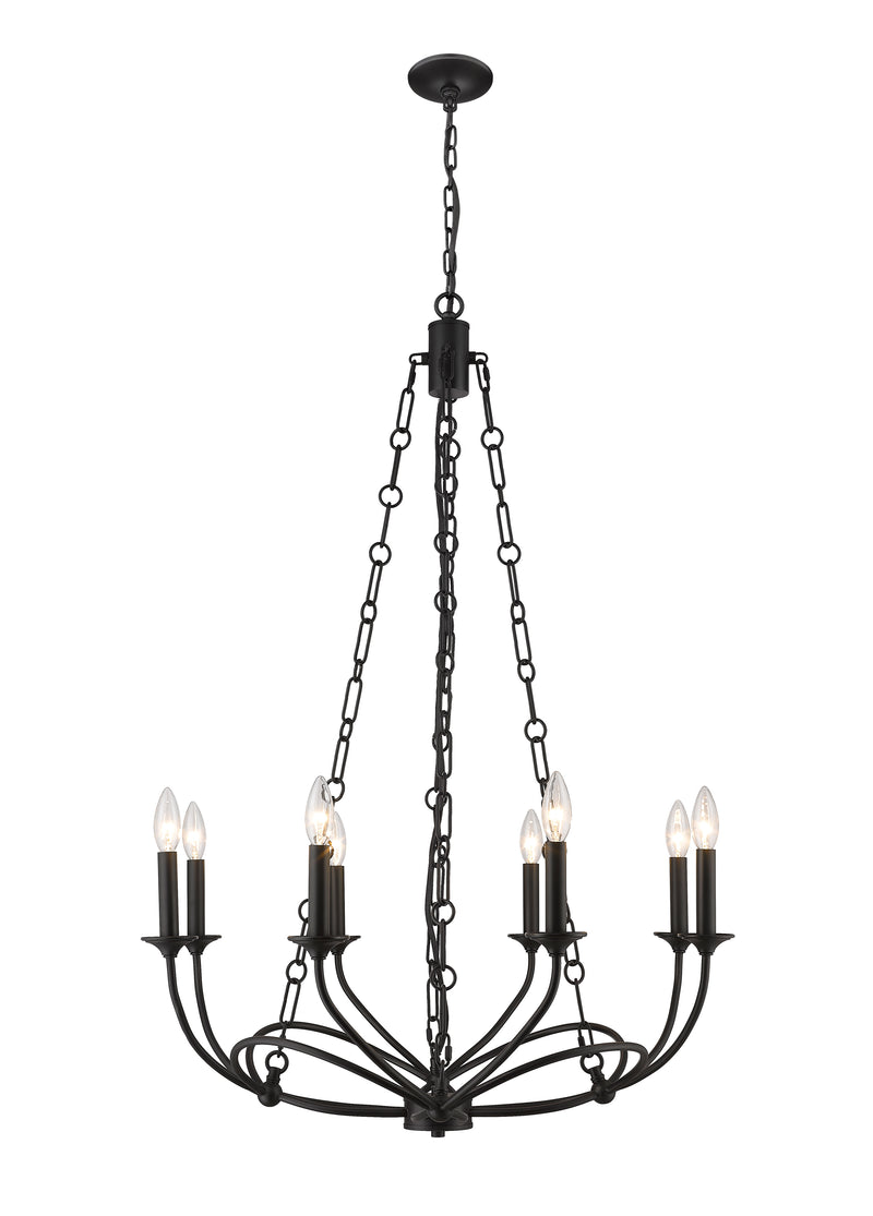 Arabella 8 Light 28" Chandelier in Matte Black