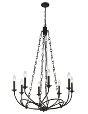 Arabella 8 Light 28" Chandelier in Matte Black