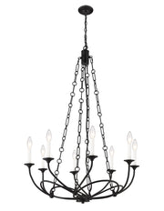 Arabella 8 Light 28" Chandelier in Matte Black