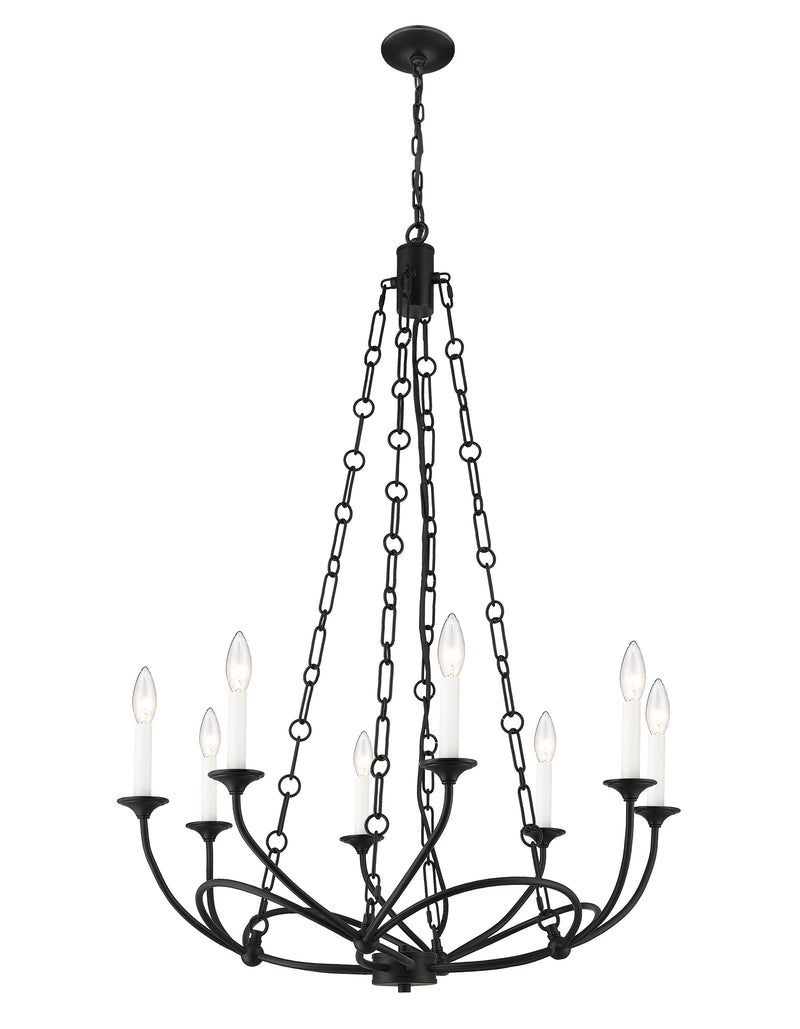 Arabella 8 Light 28" Chandelier in Matte Black