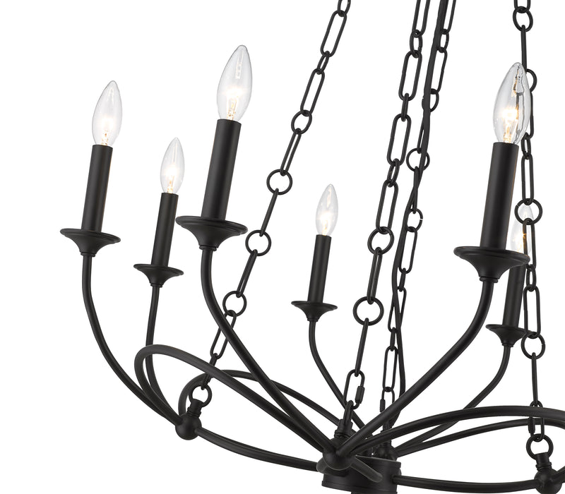 Arabella 8 Light 28" Chandelier in Matte Black