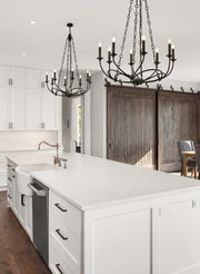 Arabella 8 Light 28" Chandelier in Matte Black in a room setting