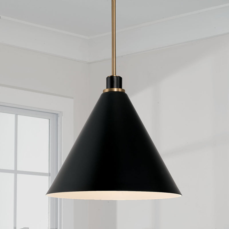 Bradley Pendant in Aged Brass and Black