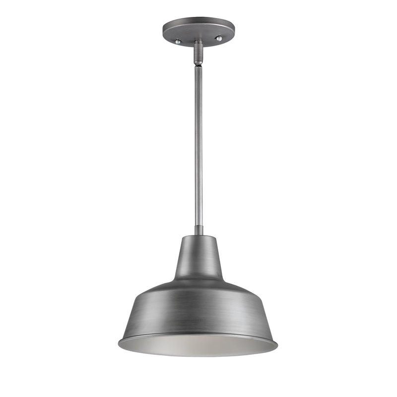 Pier M 10" 1 Light Outdoor Pendant in Weathered Zinc