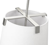Weston 3 Light 13" Pendant, White Linen Shade in Brushed Nickel