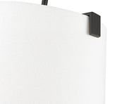 Weston 3 Light 13" Pendant, White Linen Shade in Matte Black