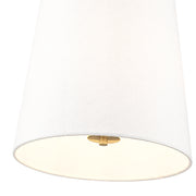Weston 3 Light 13" Pendant, White Linen Shade in Modern Gold