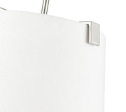 Weston 5 Light 18" Pendant, White Linen Shade in Brushed Nickel