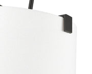 Weston 5 Light 18" Pendant, White Linen Shade in Matte Black