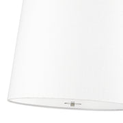 Weston 6 Light 24" Pendant, White Linen Shade in Brushed Nickel