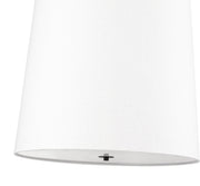 Weston 6 Light 24" Pendant, White Linen Shade in Matte Black