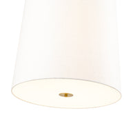 Weston 6 Light 24" Pendant, White Linen Shade in Modern Gold